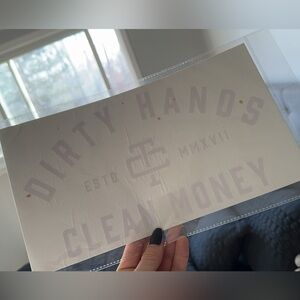 Dirty hands clean money sticker